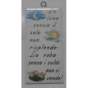 MATTONELLA  in  CERAMICA  "La luna senza il sole...."