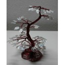 albero stile bonsai porta fortuna con foglie argentate (artigianale)