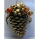Pigna  Natalizia   con   brillantini e decori / H 17 cm.