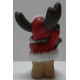Alce BABBO NATALE in resina  / H 14,5 cm