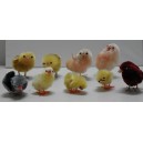 Decorazioni Pasquali- 9 pulcini assortiti (6 X 5 cm. / 4 X 4 cm circa)