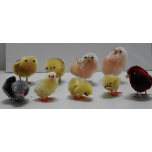 Decorazioni  Pasquali- 9 pulcini  assortiti   (6  X 5 cm.  / 4  X 4 cm circa)