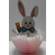 Decorazioni Pasquali - 2 conigletti in cartoncino con uovo in velina (23 X 17cm.) X 