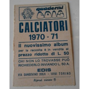 Figurina EDIS - SQUADRA  PALERMO  (Calciatori  1970 / 71  Serie B)  