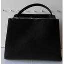 BORSETTA a BAULETTO con coperchio di chiusura in pelle sintetica nera