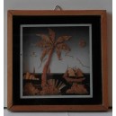 Cornice in legno con PAESAGGIO di MARE in SUGHERO