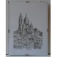 Litografia PARIS SACRE COEUR   (bianco/nero - nuova in Plexiglas)