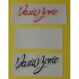 3  Adesivi   "David BOWIE"  (16.0  X  7.50  cm. / anni '80 / VINTAGE)