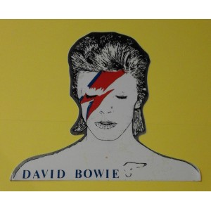  Adesivo  sagomato    "David BOWIE"  (19.50  X  20.0  cm. / anni '80 / VINTAGE)