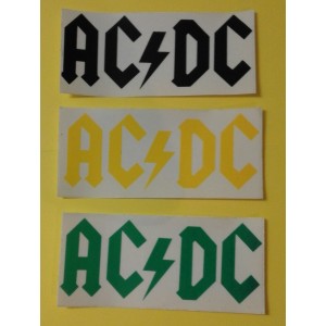 3 adesivi  gruppo   "AC / DC"  (14.0  X 6 .0 cm./ anni '80 / VINTAGE)