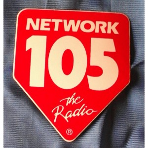 Adesivo  NETWORK  105 The Radio Rosso (Vintage  cm. circa )
