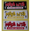 Adesivo  "MEGA HITS  The ultimate collection "  ( cm. / VINTAGE  / 3 pezzi)