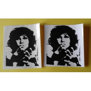 Adesivo  "Jim MORRISON"   (12.5  X  11.0  cm. / 2 pezzi anni '80 / VINTAGE)