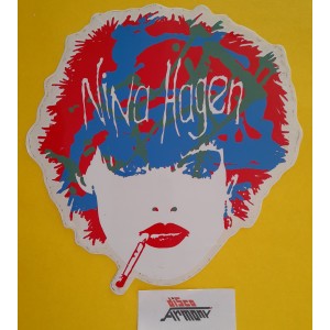 Adesivo  sagomato   "NINA HAGEN" ( 19,0 X 20,0 cm. circa  / Vintage / '80