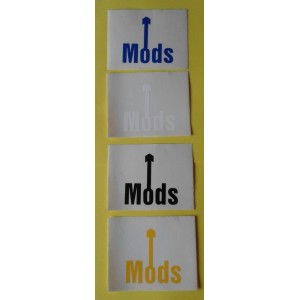 Adesivo   logo "MODS"   (10.0  X 8 .0 cm./ anni '80 / VINTAGE  /4  pezzi )