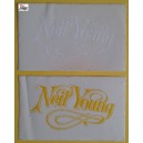 Adesivo  cantante  "NEIL YOUNG"  (Vintage / '80 / 6,5 X 10,0  cm. circa /2 pz)