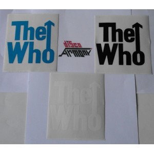 "THE WHO"     Adesivo gruppo  ( 10.5  x 12.5  cm. / VINTAGE  / 3 pezzi)