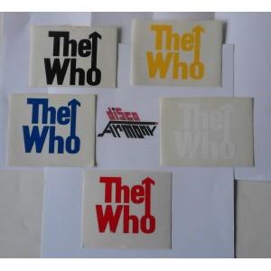 "THE WHO"  Adesivo gruppo   (7.5  x 10.0  cm. / VINTAGE  / 5  pezzi)