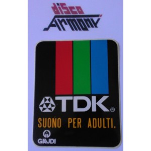 Adesivo " TDK Suono per adulti"   (Vintage - 11,8 X 9,5 cm. circa)