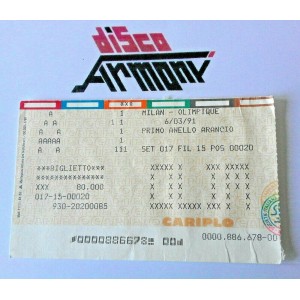 MILAN  - OLIMPIQUE  06/03/91   Biglietto  partita  (vintage)