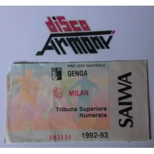 GENOA  - MILAN -   1992 / 93   Biglietto  partita  (Vintage)