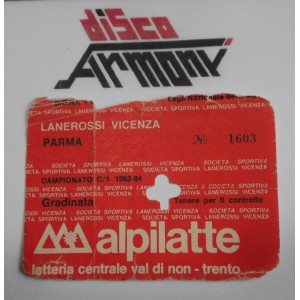 LANEROSSI VICENZA  -  PARMA      1983 / 84   Biglietto  partita  -   SERIE C 1