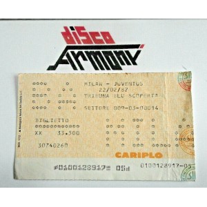 MILAN - JUVENTUS   - 22 / 02 / 1987 Biglietto partita 