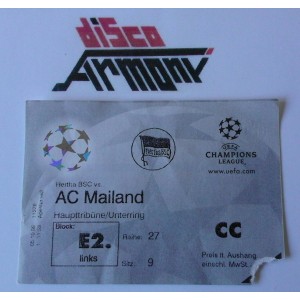 HERTHA BSC   vs  A.C.   MILAN   1999  / 2000    Biglietto  CHAMPIONS  LEAGUE