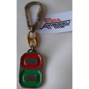 Portachiavi   forma di  "Doppio 00"   - materiale metallo - smalto  -  nuovo