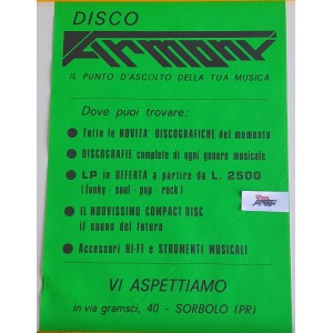 DISCO ARMONY -  locandina  nuova  -   50,0  X  35,0  cm. c.a.
