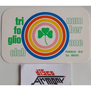 Discoteca  "TRIFOGLIO  Number One "  POVIGLIO  R.E .- TESSERA OMAGGIO  - Vintage