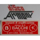 BACCHI impianti  amplificazione  S. VITTORIA  R.E.  Adesivo  NUOVO  8,5X 3,0  cm