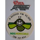 RADIO MONTECARLO  a REGGIO -  Adesivo vintage  da collezione   - NUOVO  9,0  cm