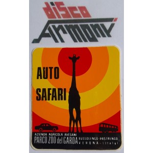 AUTO SAFARI  / Parco del Garda  - Adesivo  da collezione  NUOVO   7  X  8   cm.