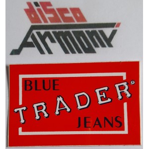 TRADER   Blue Jeans  -  Adesivo vintage  collezione    NUOVO  8,0 X 5,0   cm
