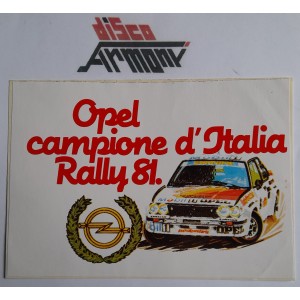 OPEL campione d' Italia  Rally 81    Adesivo  VINTAGE   originale   17,0 X 12,0