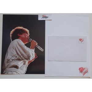 Riccardo COCCIANTE  -  Set di 1 Foto con autografo  + busta  e  carta da lettera