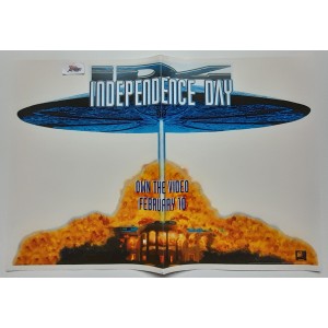 "INDIPENDENCE DAY"   vetrofania adesiva  promo del film  Vhs  nuova   70,0X 48,5
