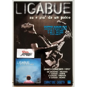 LIGABUE   Su e gi&ugrave; da un palco   Cartonato da banco   promo  Usato    25,0X 17,5