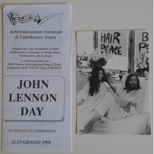 JOHN LENNON DAY   - Cartolina  + Volantino  promo  Tributo da Cadelbosco  NUOVI