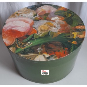 Scatola  in Cartone lucido con coperchio a tema   "FLOREALE "  (USATA )