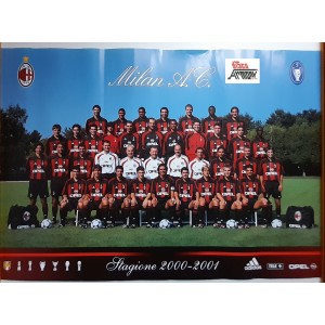 "MILAN A.C.  Stagione 2000 - 2001 "  Poster   68,0  X 48 ,0 cm.