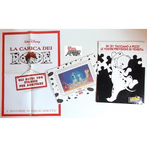 LA CARICA DEI 101  W .Disney  Busta promo  Film VHS+poster e litografia numerata
