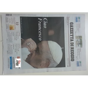 CIAO  FRANCESCO    "GAZZETTA DI REGGIO  "   del  22   APRILE   2025