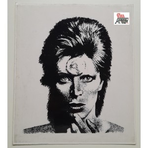 "David BOWIE"    Adesivo    (23.0  X  20.0  cm. / anni '80 /  NUOVO -  VINTAGE)