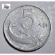 Moneta  da Lire 5  del 1955 - REPUBBLICA ITALIANA  ( Delfino   /  Circolata)