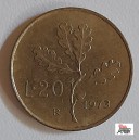 Moneta da Lire 20 del 1973 - REPUBBLICA ITALIANA (Ramo di Quercia/ Circolata)