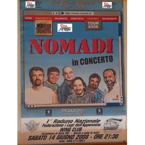 NOMADI     locandina promo concerto del Tour 2008  /  usato  / 47,0  X 33,0  cm.