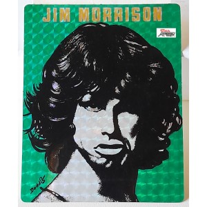 "JIM MORRISON"   Adesivo  prismatico    (11.0  X  9.0  cm.  /  NUOVO /  VINTAGE)