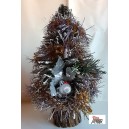 ALBERELLO DI NATALE con addobbi e  base in legno  /  33 cm   (usato vintage)